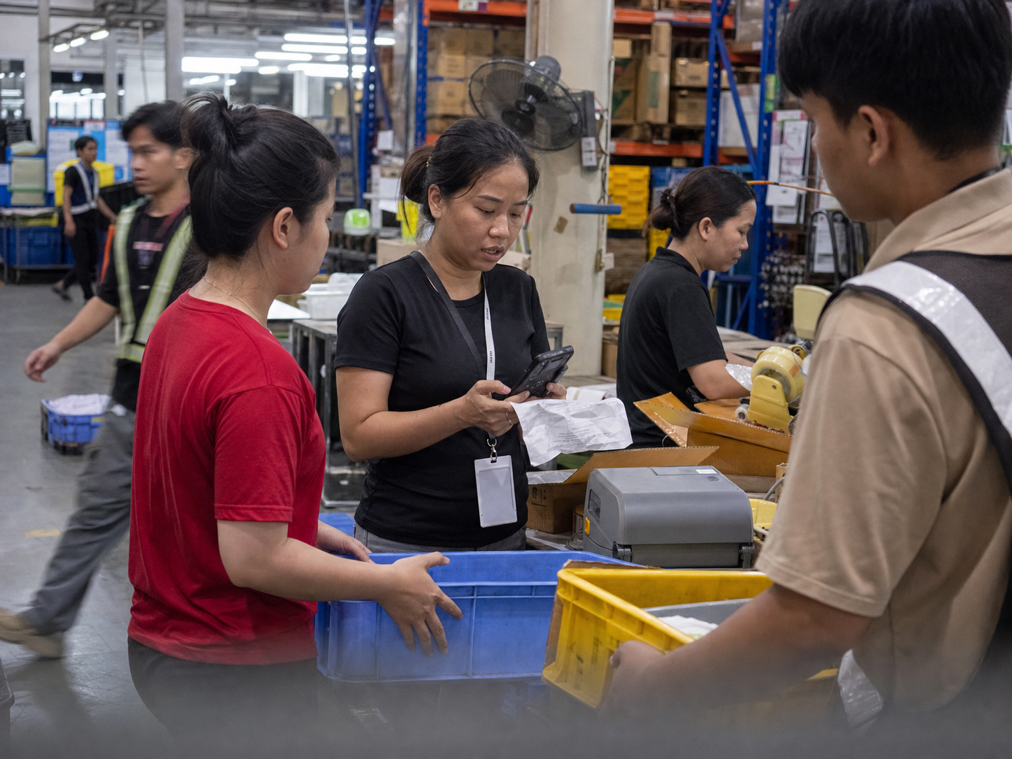 Warehouse team receiving conflicting priorities from ecommerce, retail and wholesale order streams